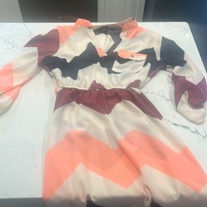 Chiffon mini 3/4 sleeve dress